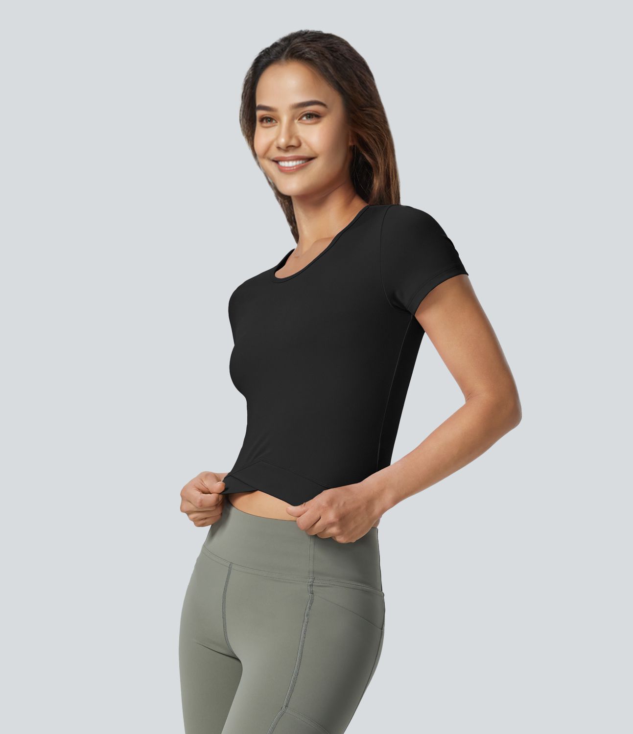 Softlyzero™ Plush Top Courte Sport Yoga Croisé Coupe