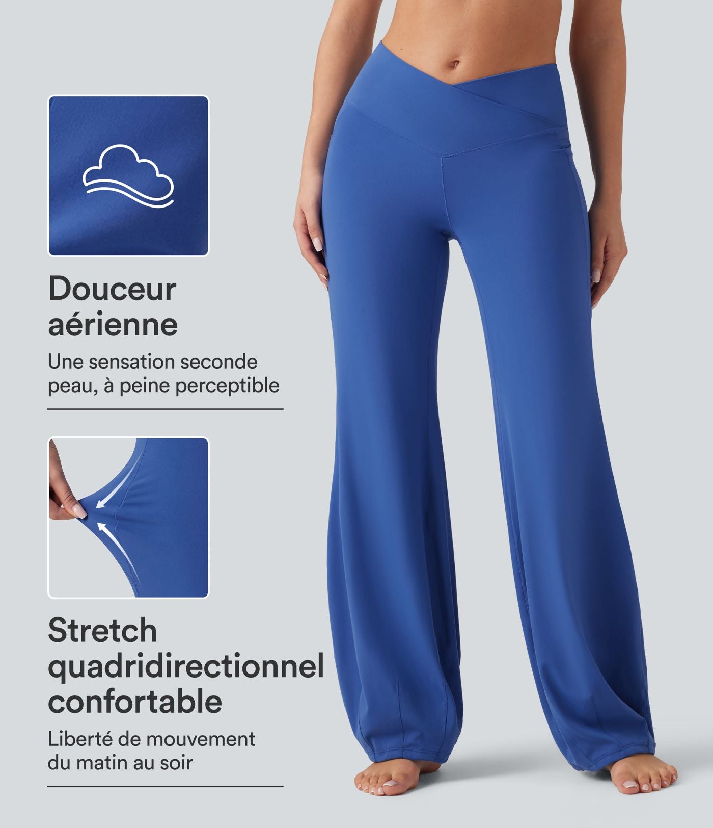 SoftlyZero™ Jogging de danse croisé taille haute avec poches - UPF50+