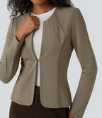 Blazer de travail col rond à agrafes