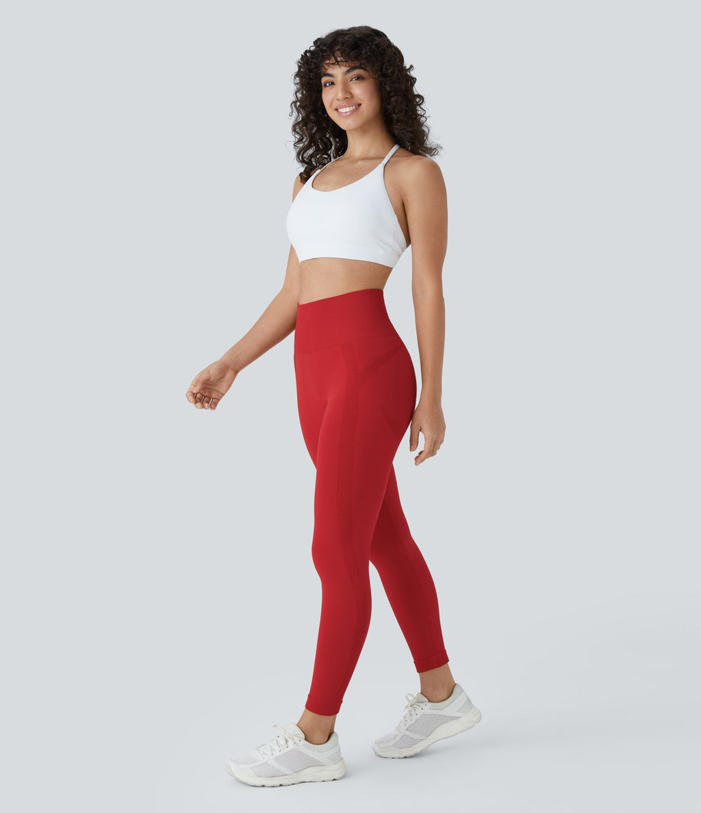 Legging yoga 7/8 taille haute froncé sans couture OneForm Seamless Flow