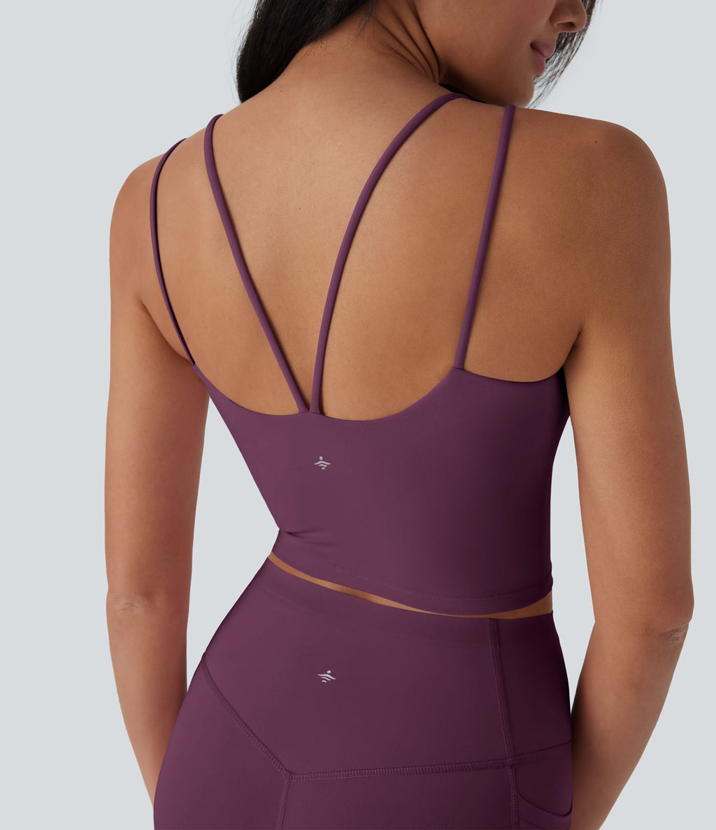 Débardeur de yoga court Halara UltraSculpt™ Cool dos nu à séchage rapide - UPF50+