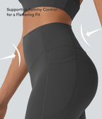 Short cycliste 22,8 cm d'entraînement gainant taille haute avec poches Halara UltraSculpt™