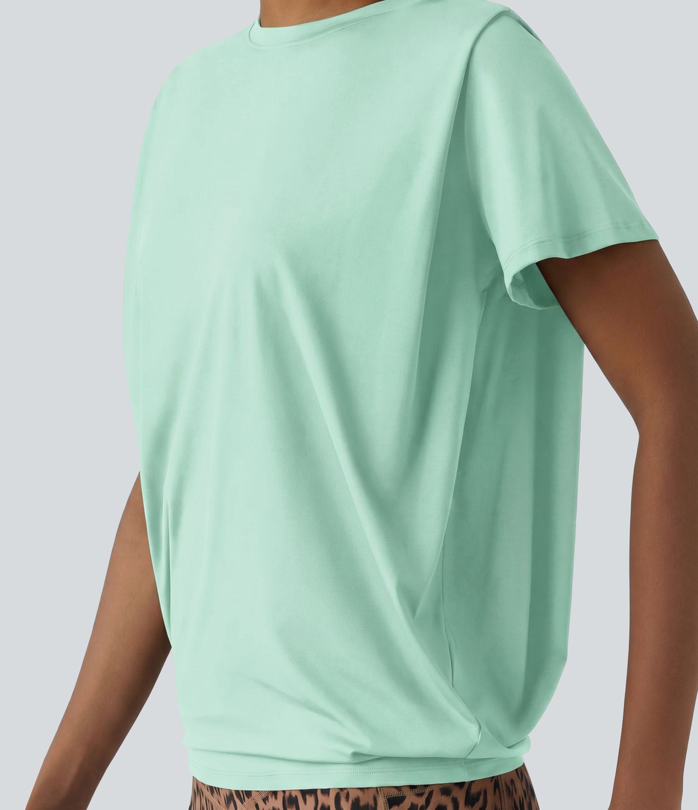 Haut de sport col rond manches courtes effet frais InstantCool avec fronces, protection solaire UPF50+