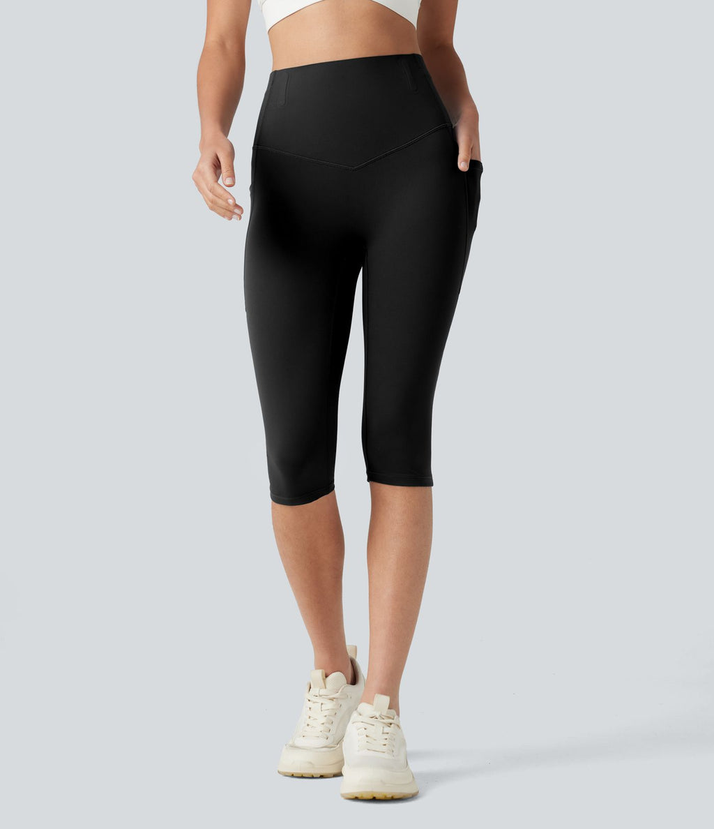Legging corsaire de sport gainant Halara UltraSculpt™ taille haute, anti-roulis et gainant, avec poches