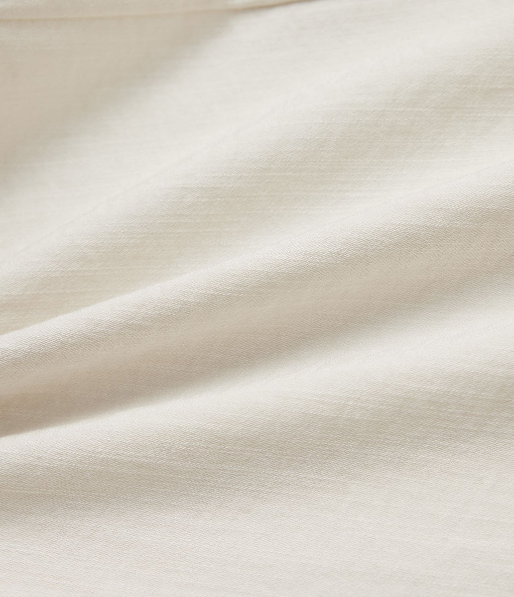 Pantalon décontracté large effet lin taille haute infroissable avec cordon et poches