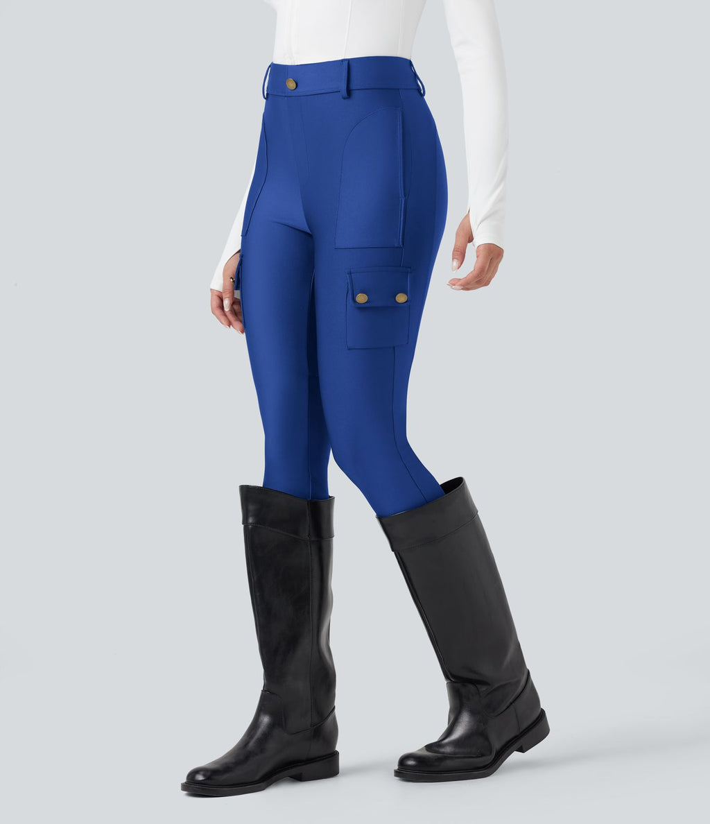 Legging 7/8 brillant taille haute avec poches