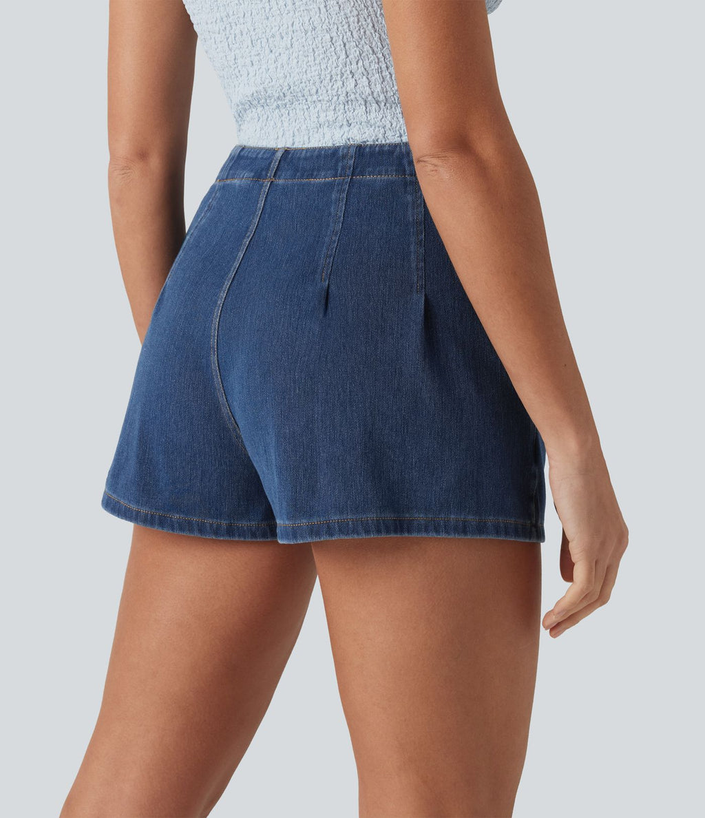 Halara Flex™ Short en denim taille haute 7,5 cm avec poches