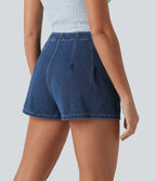 Halara Flex™ Short en denim taille haute 7,5 cm avec poches