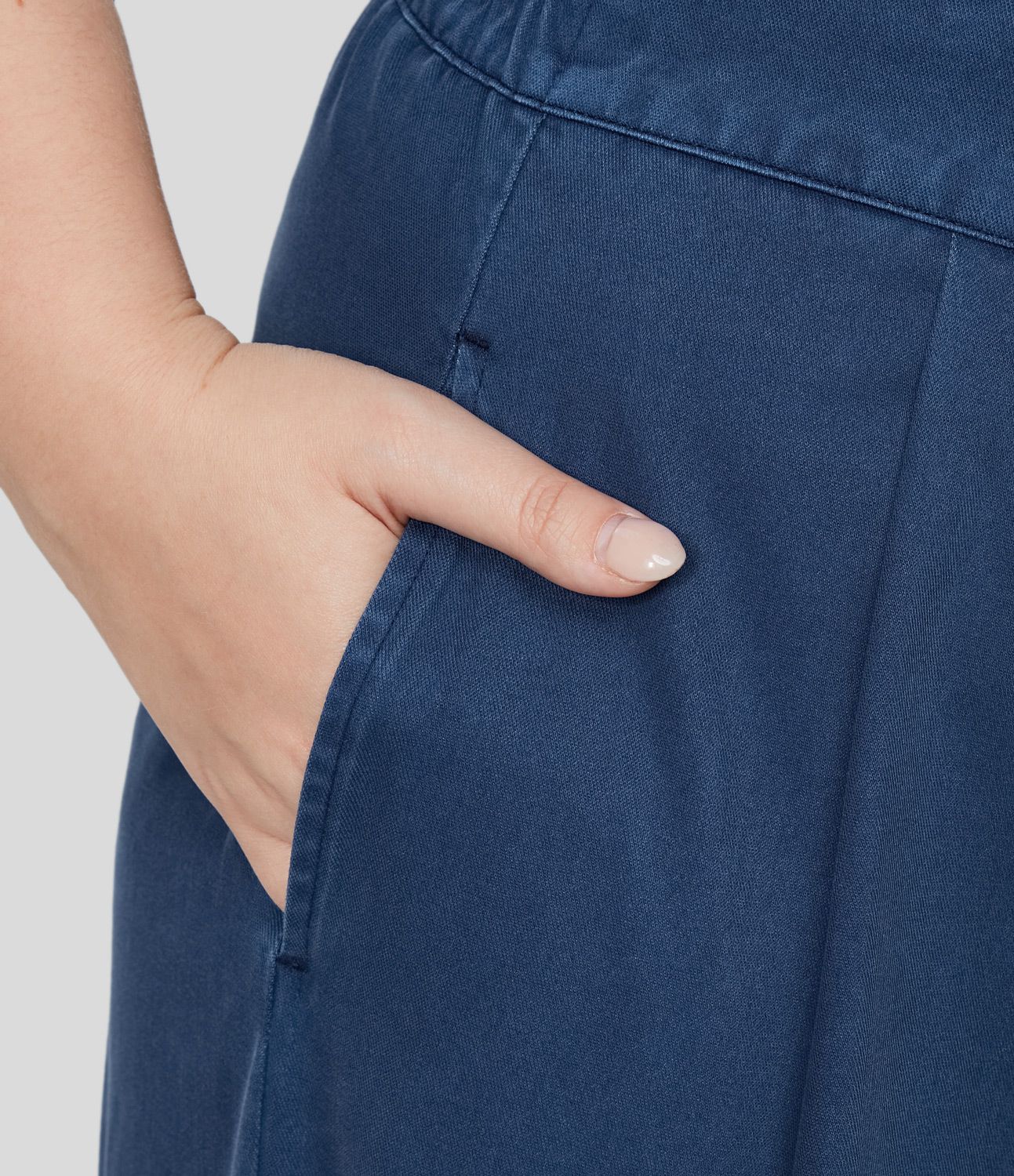 Pantalon Large Casual Taille Haute Boutonnés Fermeture Éclair Plissé Poches Latérales Ourlet Fendu Grande Taille