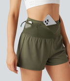 Short de course SpeedWave™ taille haute mesh contrastant 2-en-1 séchage rapide avec multiples poches