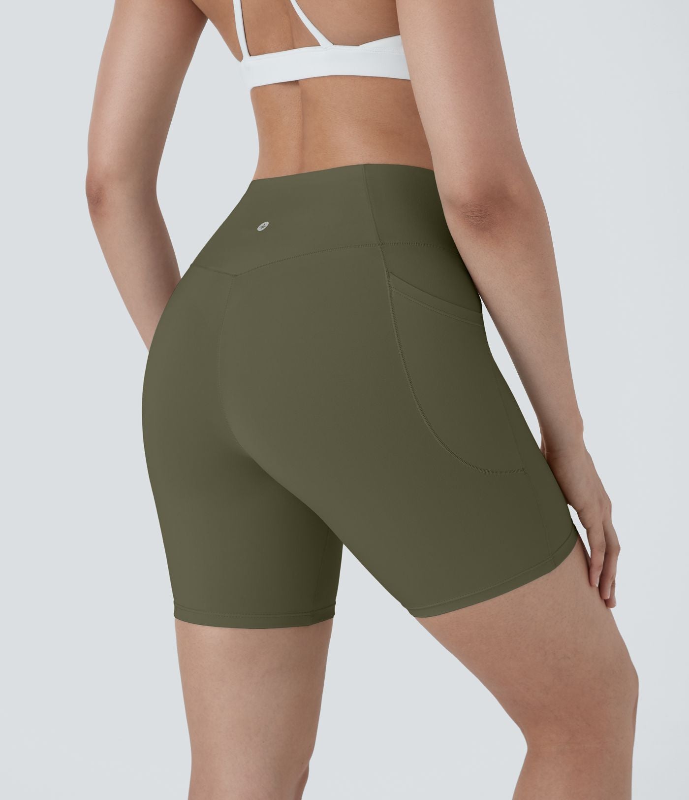 Softlyzero™ Short 17,5cm Yoga Taille Haute Crossover avec Poches Latérales