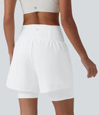 Short de yoga SoftlyZero™ Airy 2-en-1 taille ultra-haute effet frais InstantCool 17,5 cm avec poches