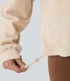 Sweat-shirt de randonnée en polaire avec col et demi-zip