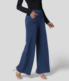 Halara Flex™ Jean Large Travail à Taille Haute Poches Multiples et Tricot Extensible