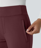 Pantalon tailleur évasé taille mi-haute Halara Flex™ DayStretch avec zip latéral et poches