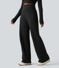 Pantalon de yoga taille haute coupe droite en maille gaufrée sans couture Seamless Flow