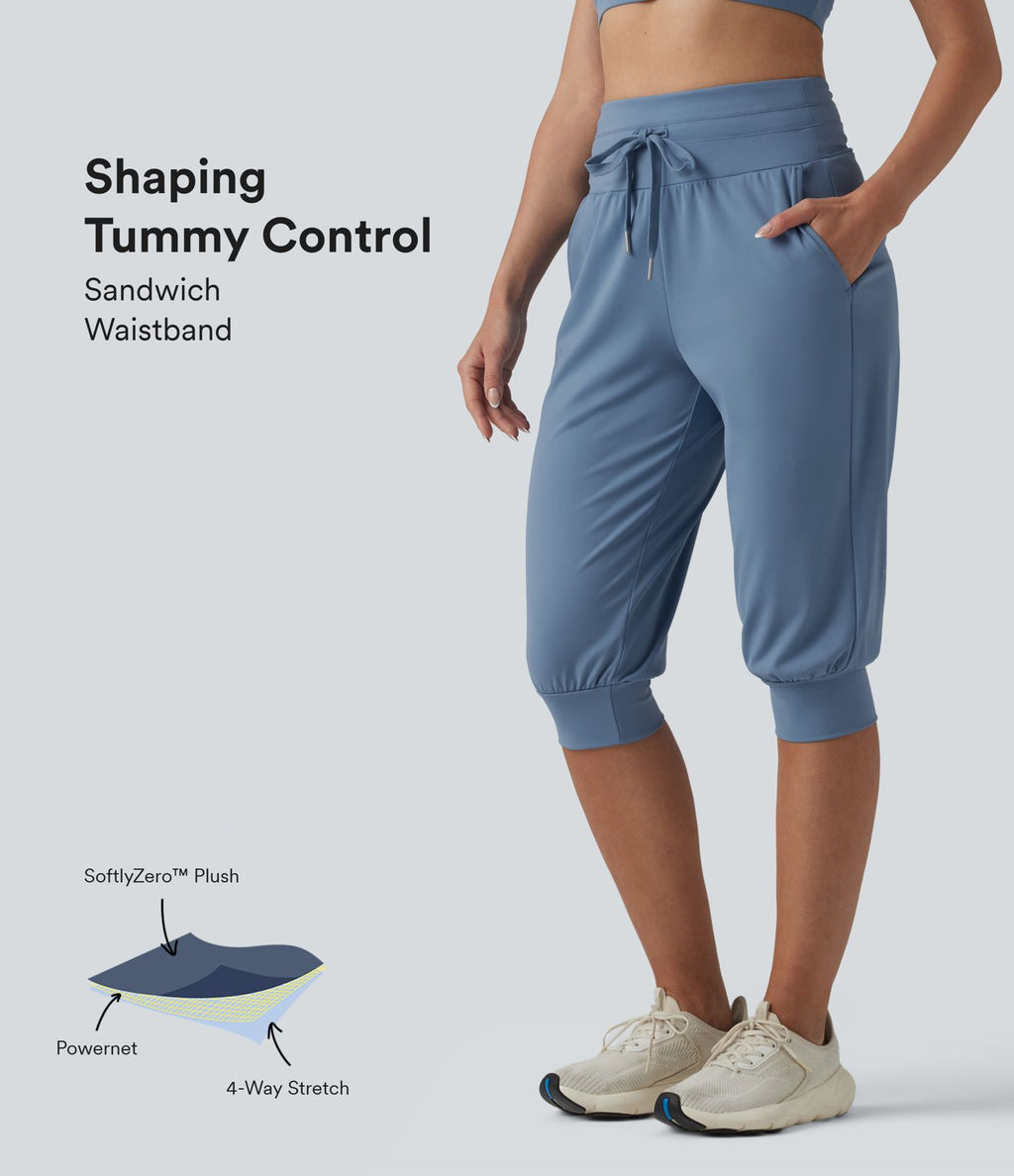 Jogging corsaire de yoga SoftlyZero™ Plush taille haute ventre plat avec cordon de serrage et poches