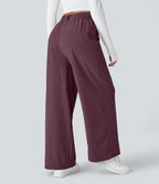 Halara Flex™ Pantalon Tailleur Large Fluide Gaufré Taille Haute Poches Latérales