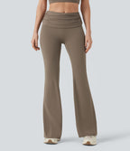 Pantalon de danse à coupe bootcut gainant taille mi-haute repliable avec fronces et poches Halara UltraSculpt™