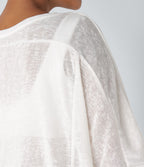 Top Casual Oversize Asymétrique Ourlet Fendu Transparent
