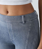 Halara Flex™ Short 22,8cm Casual En Denim Extensible Avec Poche Arrière Taille Midi