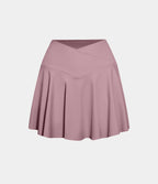 Jupe de tennis SoftlyZero™ Airy taille haute confortable 2-en-1 poches latérales croisées évasée effet frais