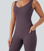Combinaison de sport Halara UltraSculpt™ col V gainante push-up à poches