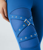 Legging yoga croisé taille haute avec mesh contrastant et boucle décorative DayStretch