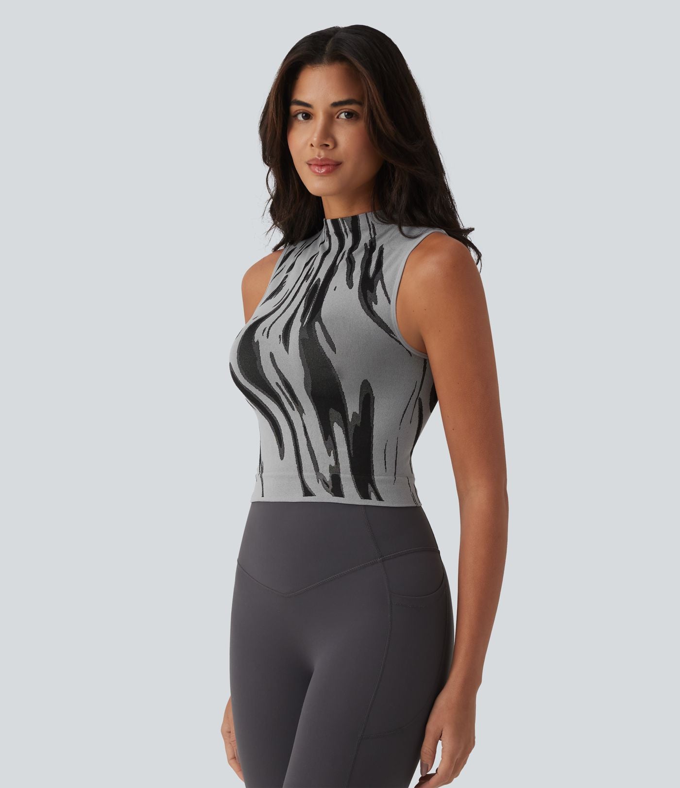 OneForm Débardeur de yoga sans couture col cheminée color block Seamless Flow