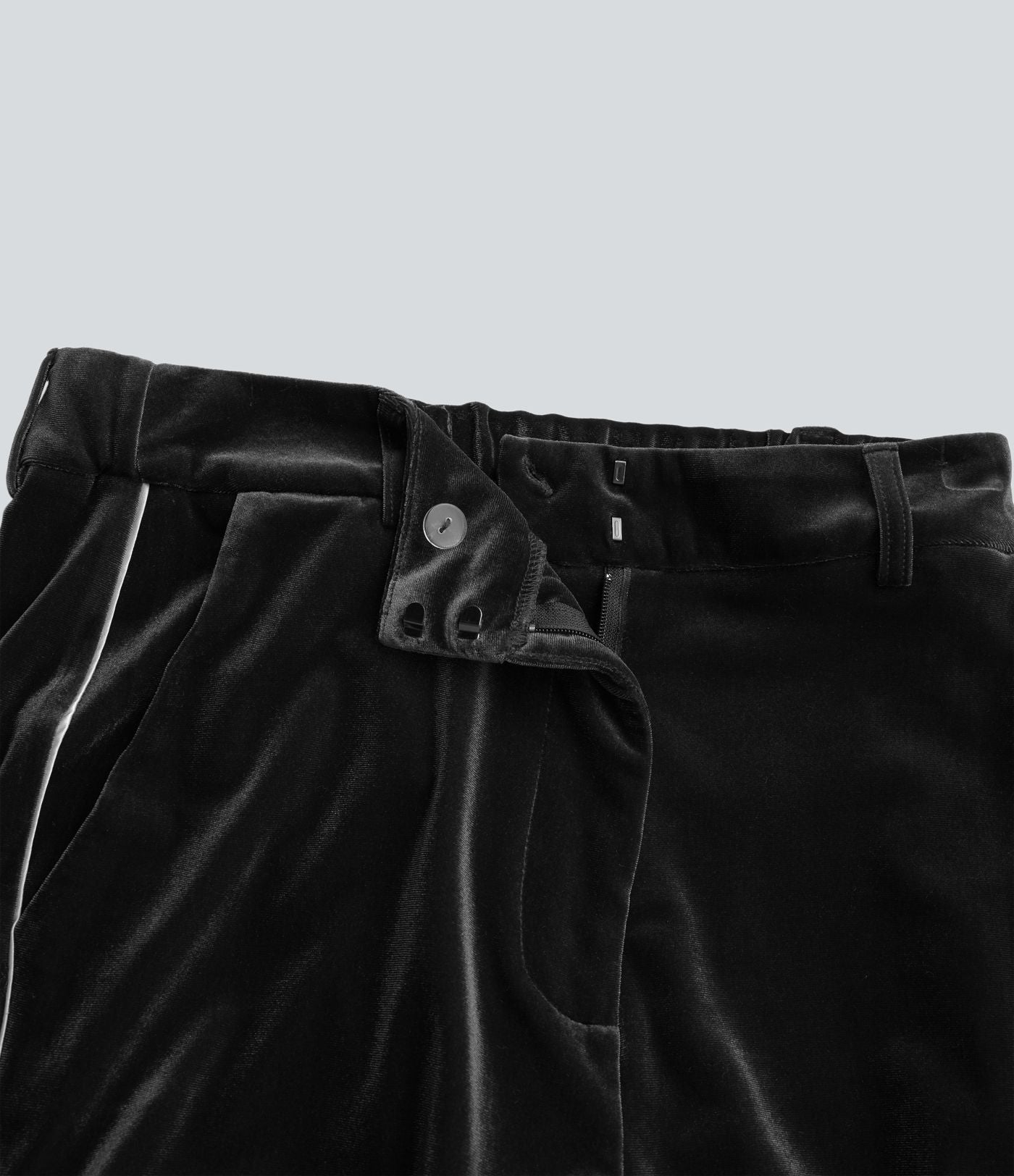 Pantalon velours color block coupe droite taille haute avec poches