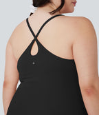 Robe de sport grande taille dos nu Softlyzero™ Plush - longueur rallongée - Easy Peasy Edition