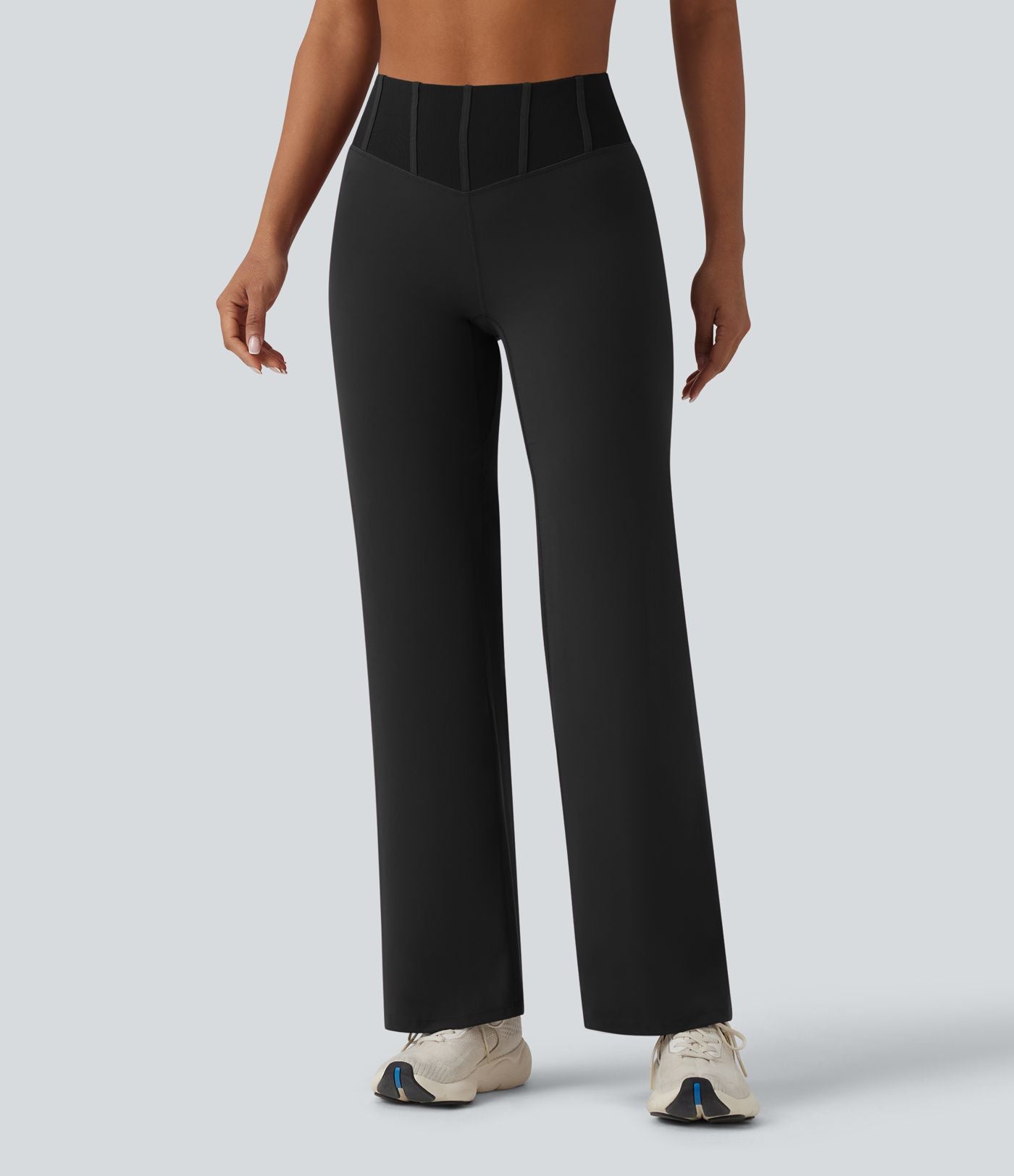 Pantalon yoga Halara UltraSculpt™ gainant coupe droite taille haute avec mesh contrastant