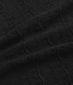 Jupe-pull décontractée 2-en-1 maille ajourée longueur genou taille haute avec poches
