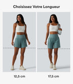 Short de yoga 2 en 1 taille très haute ventre plat séchage rapide 12,5 cm avec poches