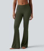 Halara UltraSculpt™ Legging évasé de yoga taille haute en V avec dentelle contrastée et poches
