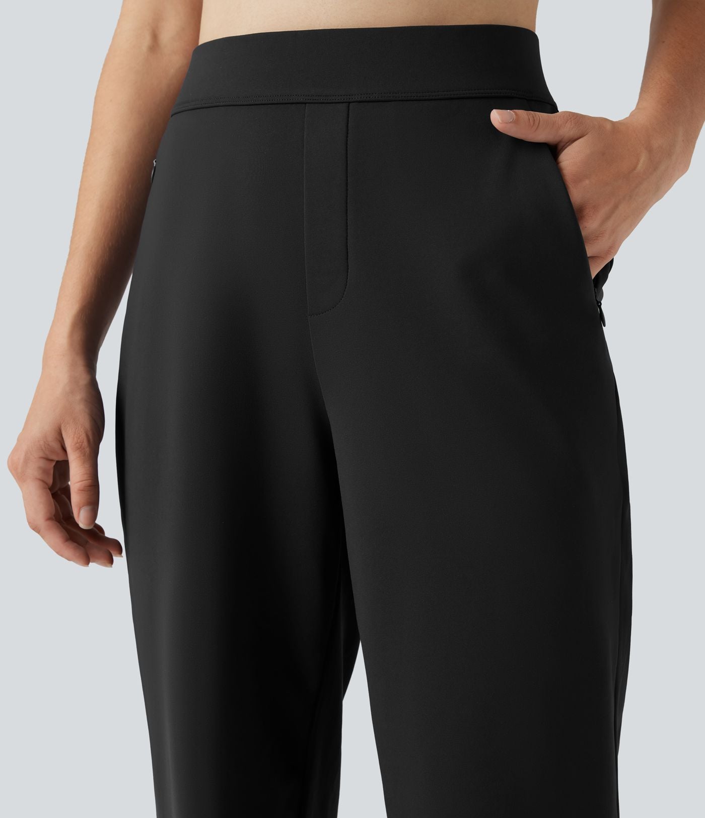 Pantalon coupe droite SoftlyZero™ Plush thermique taille haute avec poches zippées