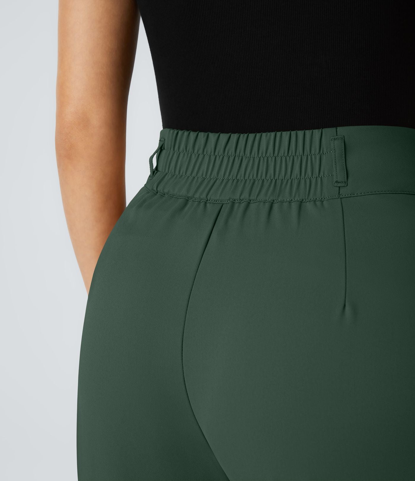 Pantalon de travail Halara Flex™ droit froncé avec poche zippée, taille haute