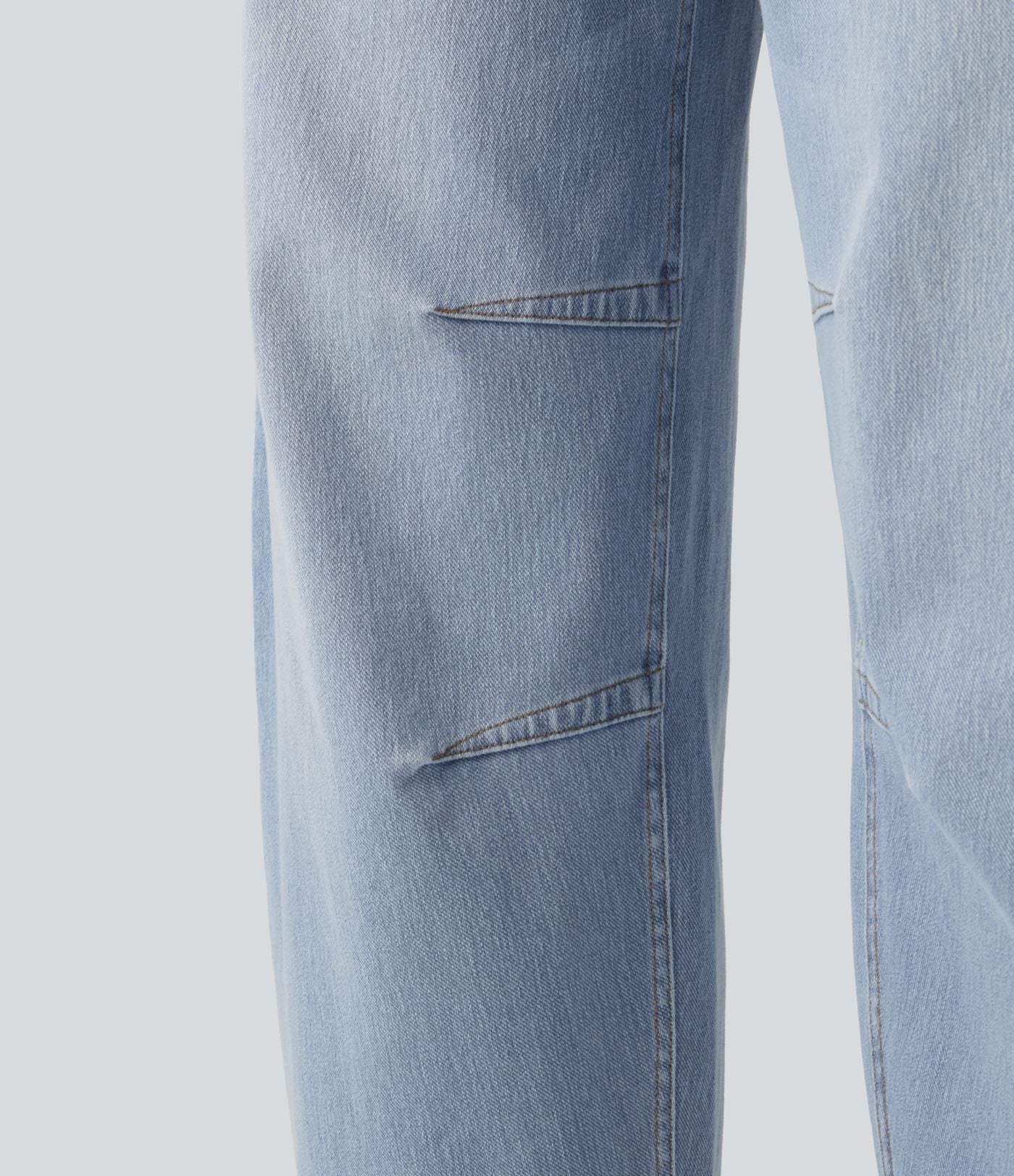 Jean Barrel 7/8 décontracté taille mi-haute avec poches Halara Flex™