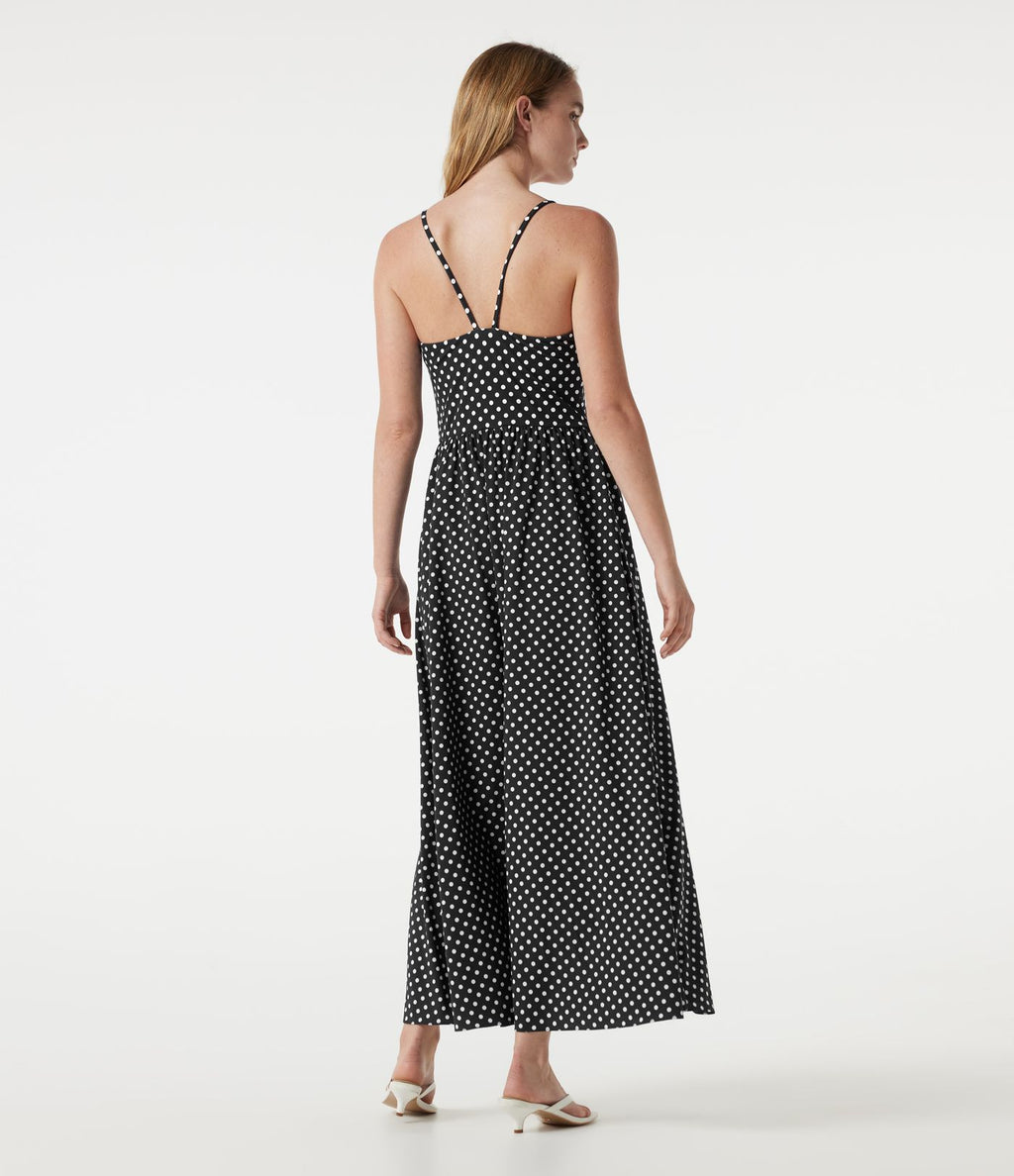 Robe longue fluide décontractée à bretelles avec poches