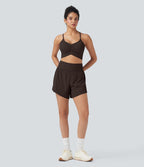 Short 2-en-1 de course gainant taille haute avec points réfléchissants, ourlet croisé et séchage rapide 12,5 cm avec poches SoftlyZero™