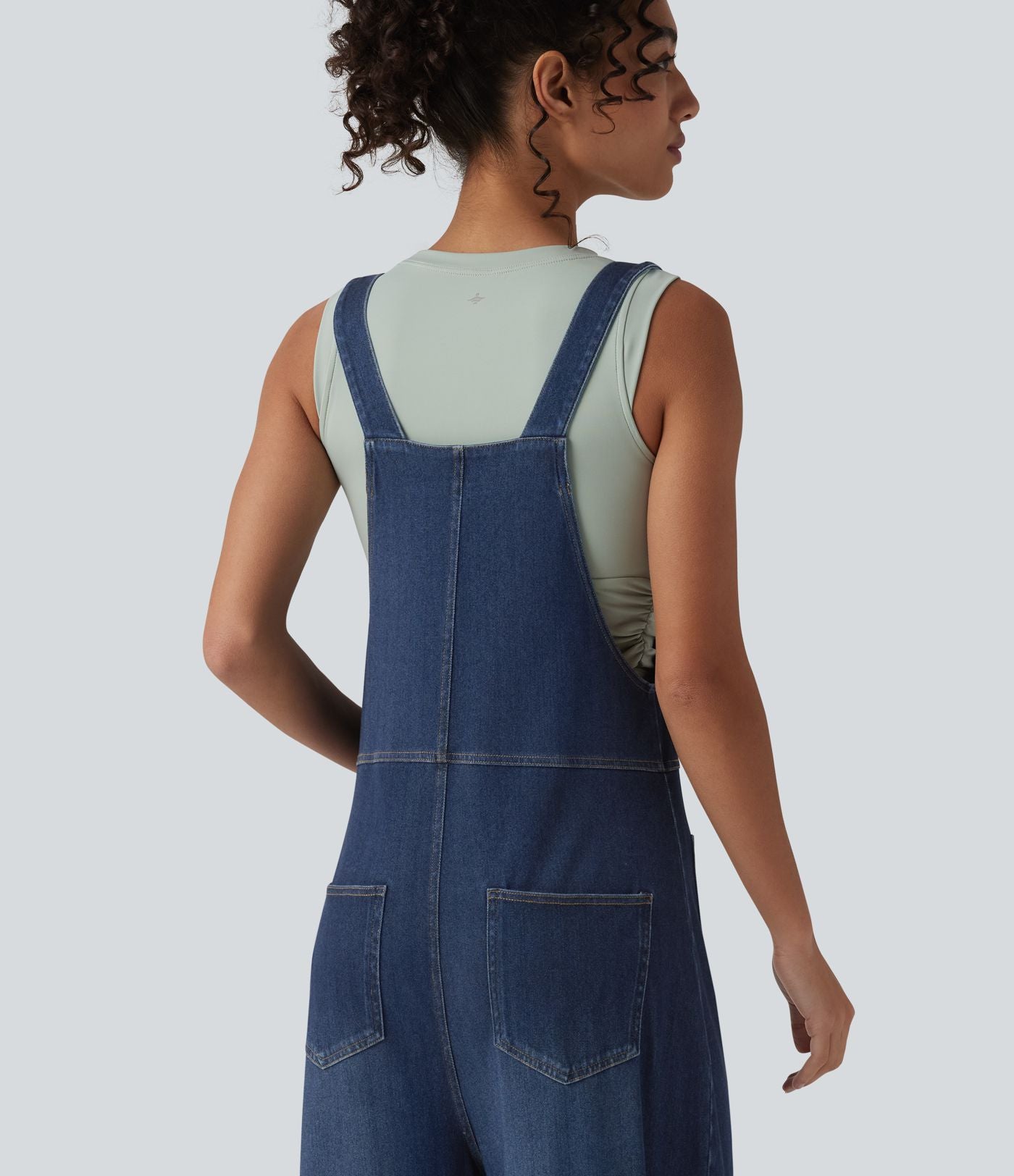 Halara Flex™ Salopette casual ample en lyocell drapé lavé bretelles réglables avec poches