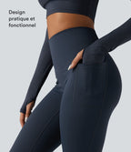 Legging running polaire thermique gainant croisé dos taille haute Halara UltraSculpt™ Heat avec poches