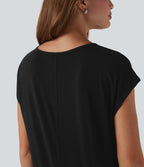 T-shirt casual col V manches courtes