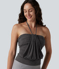 Débardeur casual dos nu à nouer avec soutien-gorge intégré