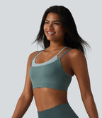 OneForm Seamless Flow Brassière de sport yoga sans couture 2 en 1 color block maintien léger avec soutien-gorge intégré