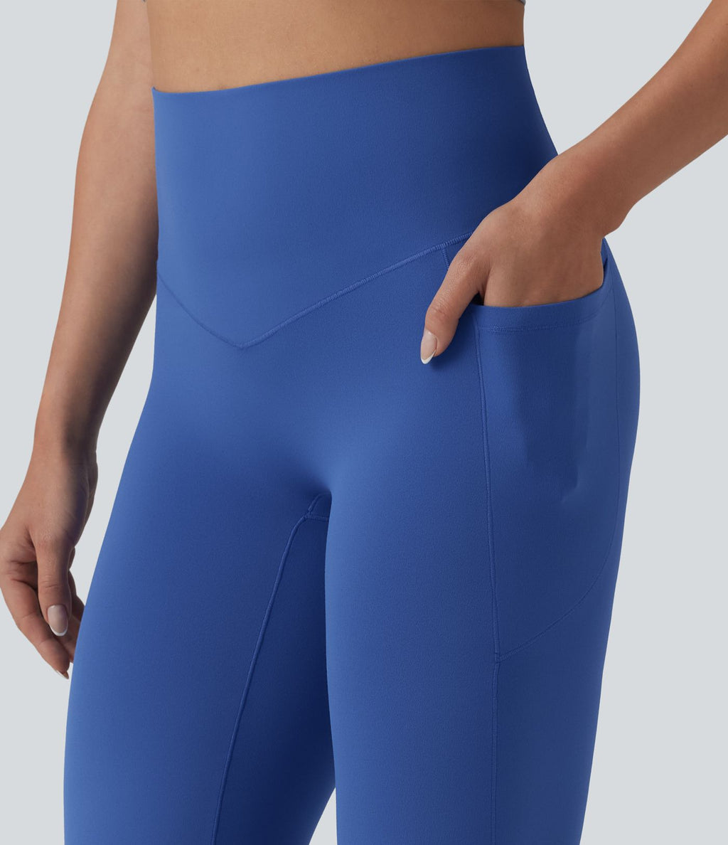 Jogging court SoftlyZero™ taille haute ventre plat coupe ballon avec poches