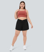 Breezeful™ Short 11,3cm De Yoga 2 En 1 Taille Haute Avec Poche Latérale Croisée Et Séchage Rapide
