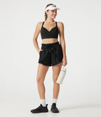 Breezeful™ Short de sport 2-en-1 taille haute 7,5 cm à séchage rapide avec cordon de serrage et poches
