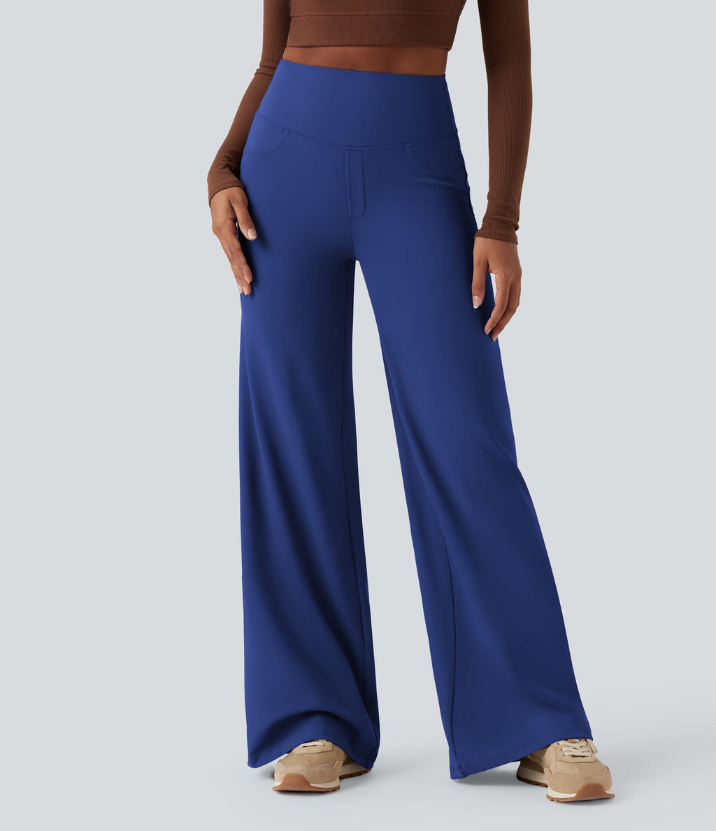 Pantalon yoga large gainant taille haute DayStretch avec poches