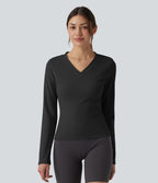 Haut de sport d'entraînement SoftlyZero™ Airy col V manches longues effet frais InstantCool, protection solaire UPF50+